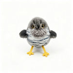 Close-up of the plush sparrow cat toy and electronic design