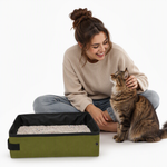 Open view of the PAWZINA collapsible cat litter box for travel