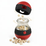 Close-up of the adjustable treat-release opening on the PAWZINA puzzle ball