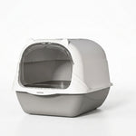 PAWZINA gray enclosed cat litter box with covered entrance