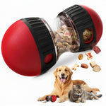 Interactive dog feeder displayed with kibble inside