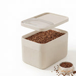 Large pet food container with sealed ring and secure closure