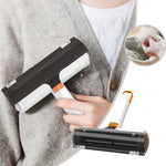 Side view of the PAWZINA two-in-one lint roller and pet hair brush