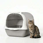 Close-up of the hanging scoop attached to the PAWZINA litter box