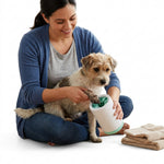 Small and large PAWZINA paw cleaner cups shown together