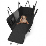 Multifunctional pet car seat cover shown in a travel setup
