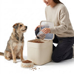 Front view of the PAWZINA airtight pet food storage container