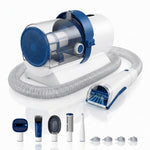 Complete PAWZINA pet grooming vacuum set with hose, tools, and clippers