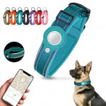 Multiple PAWZINA pet tracking collar colors displayed together