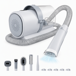 PAWZINA pet vacuum grooming tools arranged beside the main unit