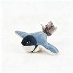 Interactive sparrow cat toy moving during supervised indoor play