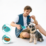 PAWZINA portable dog water bottle with integrated silicone bowl