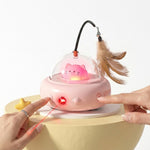 PAWZINA USB rechargeable electronic cat toy shown with cable