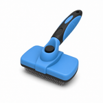 PAWZINA self-cleaning slicker brush with stainless steel pins and release button