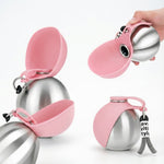 Side view of the 10-ounce PAWZINA stainless steel dog water bottle