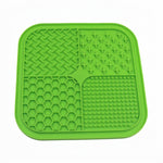 Close-up of the textured feeding patterns on the PAWZINA dog lick mat