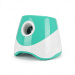 Automatic dog ball launcher showing three adjustable distance settings