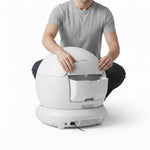 Tuya app interface displayed beside the PAWZINA smart cat litter box