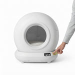PAWZINA smart cat litter box shown with Tuya app control