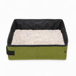 Waterproof Oxford cloth travel litter box displayed from the side